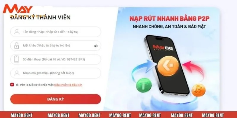 Cách đăng ký May88 trên điện thoại di động siêu chi tiết cho Newbie