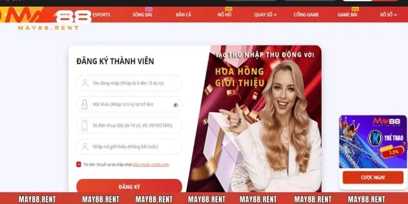 Giao diện của May88 được thiết kế đơn giản