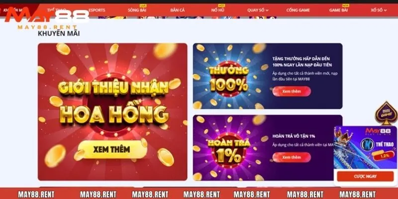 May88 luôn có các chương trình khuyến mãi hấp dẫn dành cho cả tân thủ lẫn thành viên lâu dài